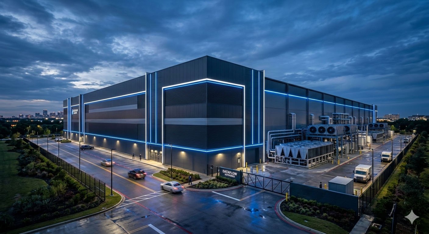 home datacenter at dusk